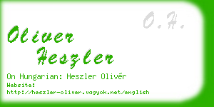 oliver heszler business card