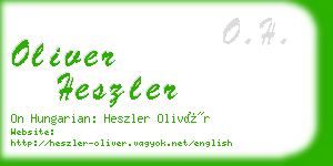 oliver heszler business card